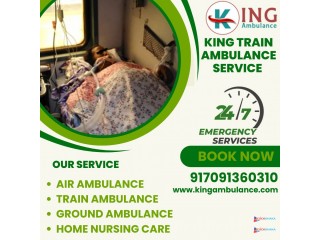 King Train Ambulance Service in Delhi provides all the facilities required while transporting the patient