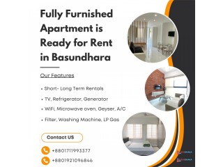 1 Room Furnished Studio Apartment for Rent in Bashundhara R/A Short-Term Stay.