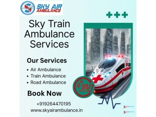 Book SKY Train Ambulance Services in jabalpur with world-class medical facilities at low-cost rates