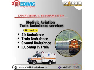 Medivic Aviation Train Ambulance in Raipur offers LED by experts Transportation for Injured patients