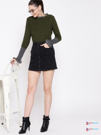 dressberry-women-olive-green-ribbed-sweater-big-0