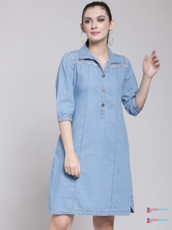 pluss-women-blue-solid-a-line-dress-big-0