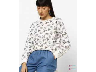 Printed Crew-Neck Sweatshirt