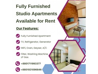 Rent 1 Room Studio Serviced Apartment with Modern Furniture in Bashundhara R/A
