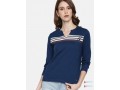 roadster-women-navy-blue-striped-mandarin-collar-t-shirt-small-0