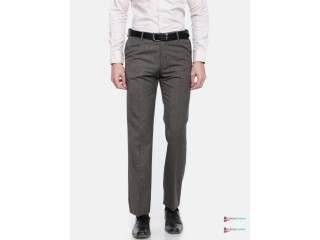 Arrow Men Brown Smart Regular Fit Solid Formal Trousers