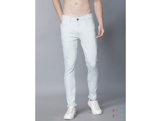 LOCOMOTIVE Men Blue Slim Fit Mid-Rise Clean Look Stretchable Jeans