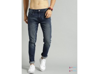 Roadster Men Navy Blue Skinny Fit Mid-Rise Clean Look Stretchable Jeans
