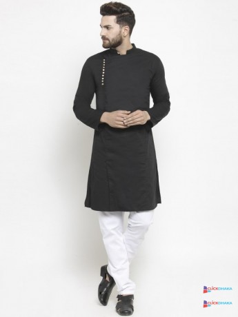 purple-state-men-black-solid-straight-kurta-big-0