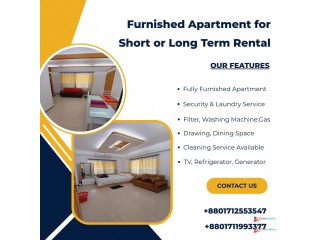 Furnished 2-Bedroom Serviced Apartment for Rent in Bashundhara R/A