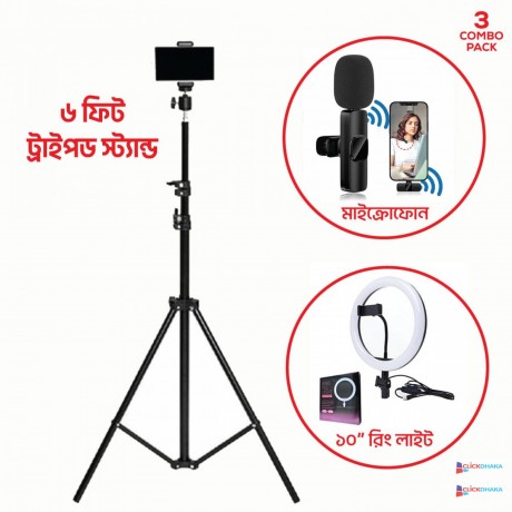 6-ft-tripod-stand-10-ring-light-k8-wireless-microphone-big-0