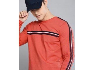 Crew-Neck T-shirt with Placement Stripes