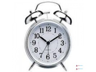 Big Round Cooper Metal Twin Bell Alarm Clock (Color SilVer)