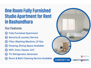 Rent a one-room studio serviced apartment in Bashundhara R/A