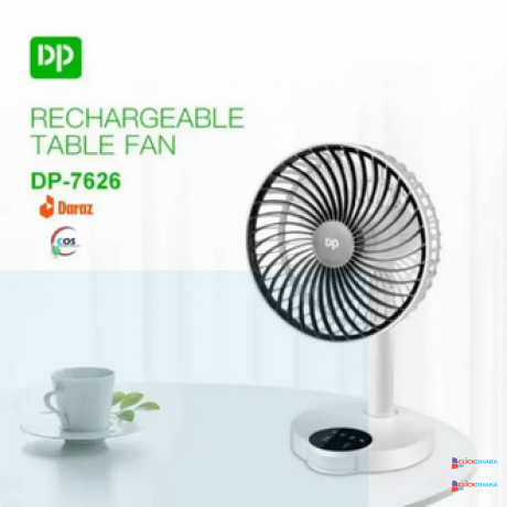 dp-7626-rechargeable-portable-usb-fan-with-led-light-4000mah-15-hours-long-battery-backup-big-0