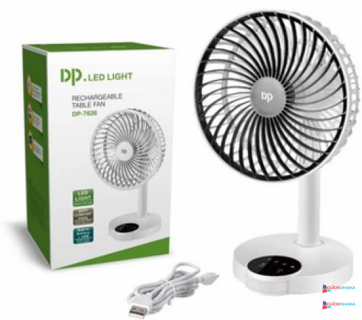 dp-7626-rechargeable-portable-usb-fan-with-led-light-4000mah-15-hours-long-battery-backup-big-2
