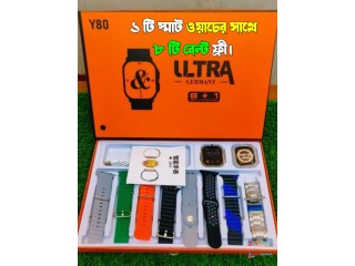 Y80 Ultra Smart Watch 8 in 1 Combo