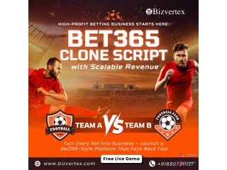Get Bet365 Clone Script with Project Mapping & Live Streaming – Contact Bizvertex