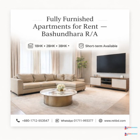 furnished-3bhk-apartment-for-rent-in-bashundhara-ra-dhaka-big-0