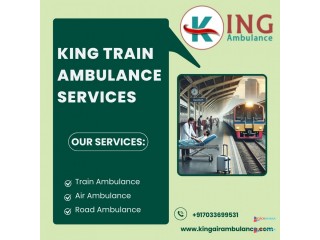 King Train Ambulance in Kolkata comes with a modern ICU setup for long distance travel