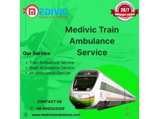 Medivic Aviation Train Ambulance Service in Delhi provides 24/7 patient care