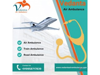 Hire Superb Vedanta Air Ambulance Service in Dibrugarh with Medical Equipment