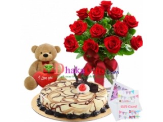 Send Birthday Flowers With Cake Dhaka