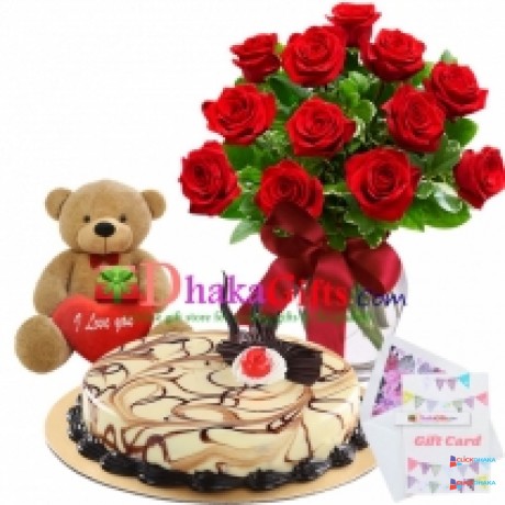 send-birthday-flowers-with-cake-dhaka-big-0