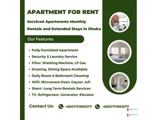 Furnished 2BHK Serviced Apartment RENT in Baridhara.