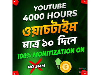 Youtube Watch Time Buy Bd - 4000 hours watch time within 10 Days